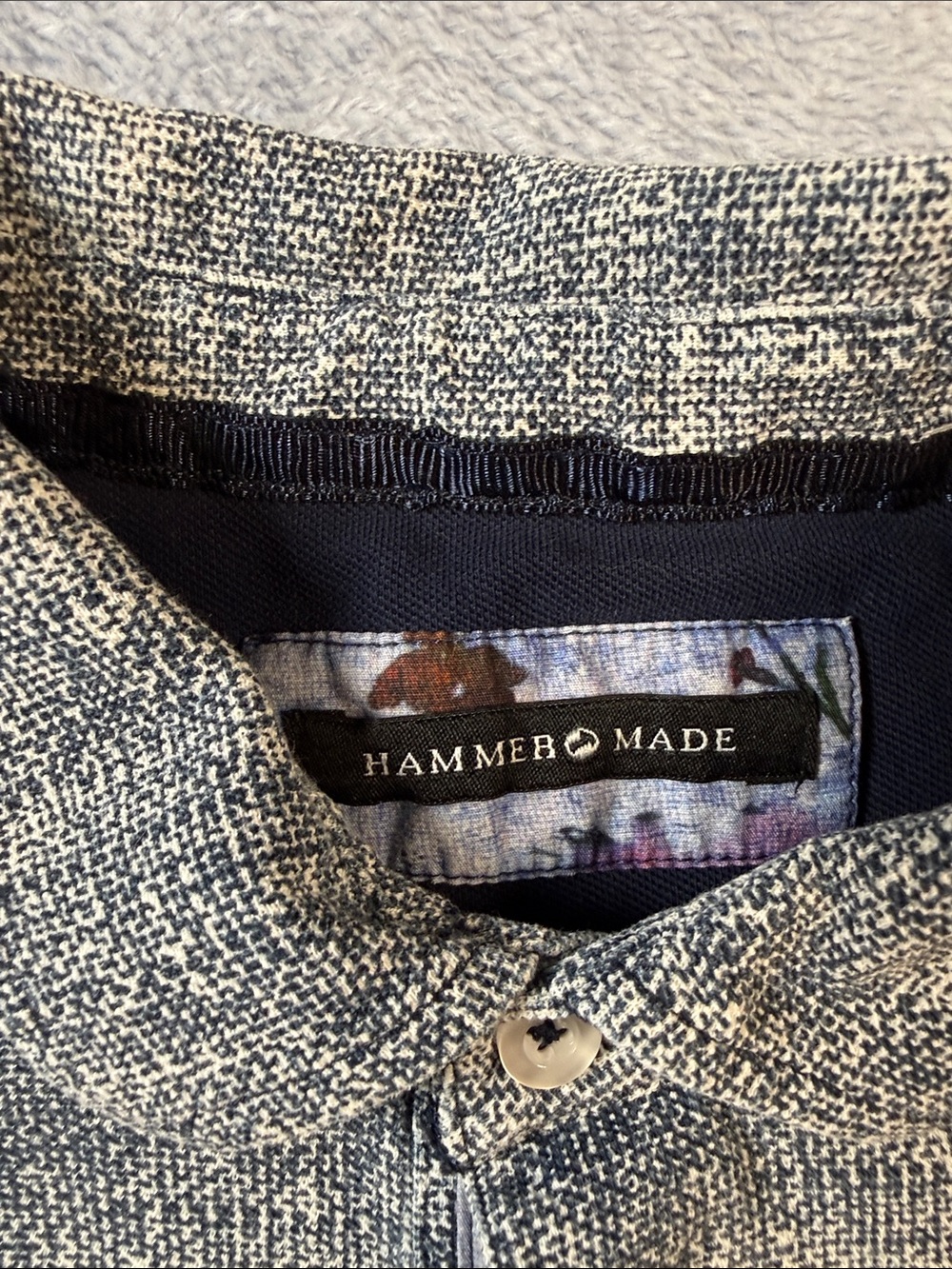 Hammer Made Mens XL Heathered Gray Short Sleeve Polo Shirt Knit Chest Pocket - Picture 2 of 4